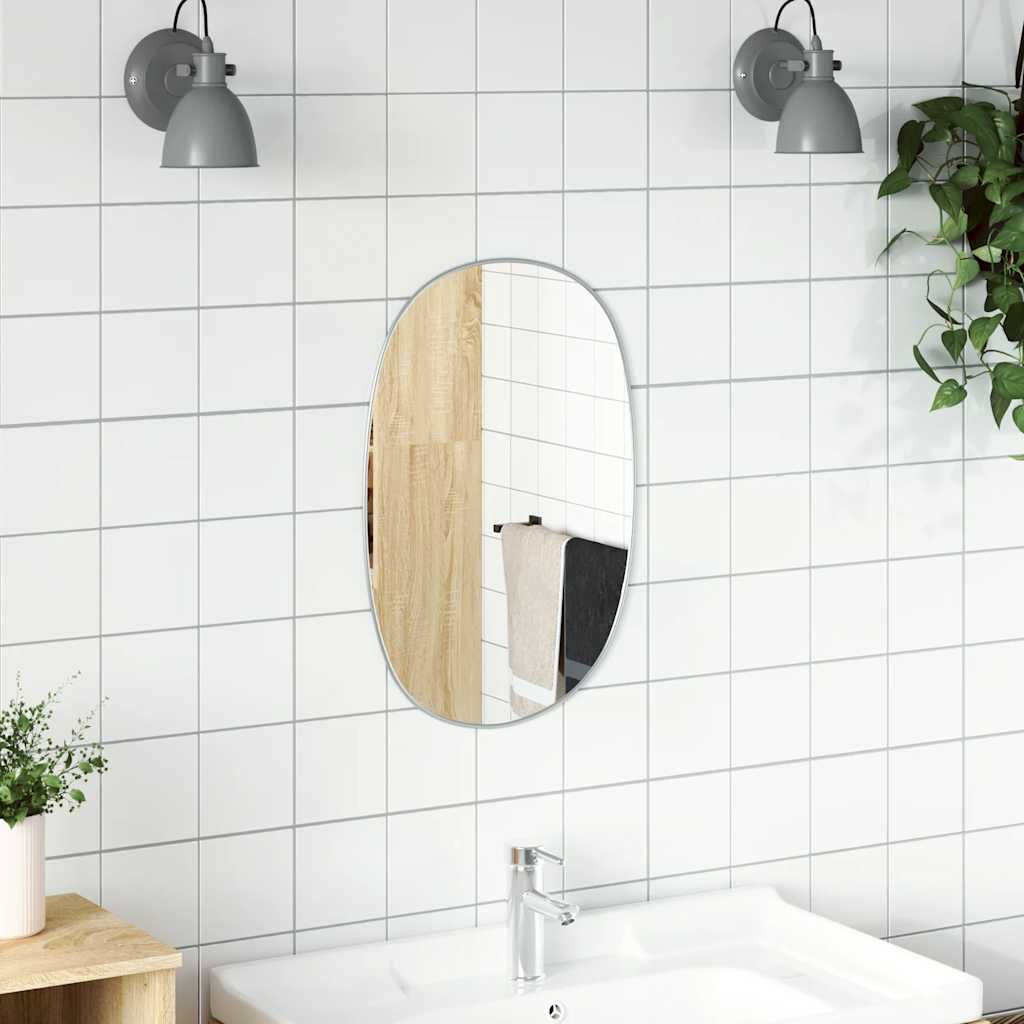Miroir mural vidaxl 60x40 cm de couleur argentée
