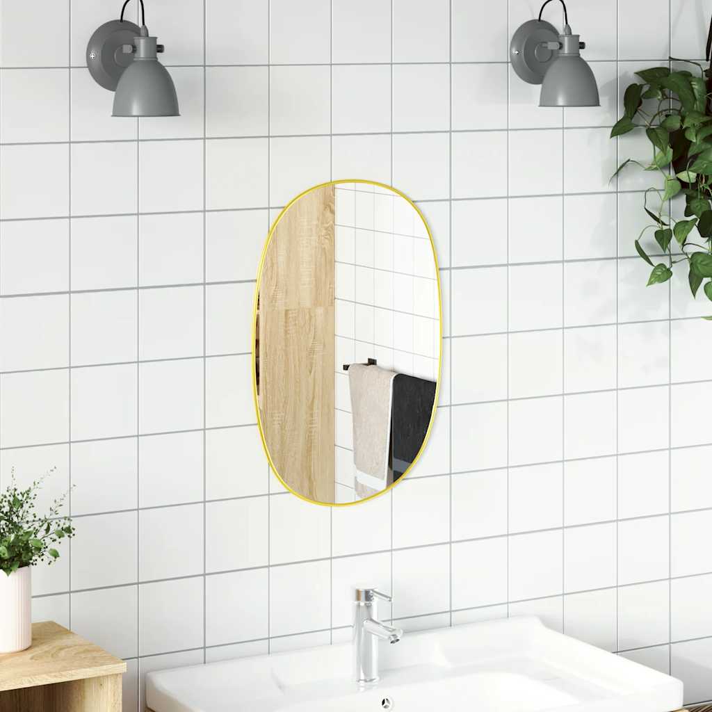 Miroir mural vidaxl 50x35 cm de couleur or