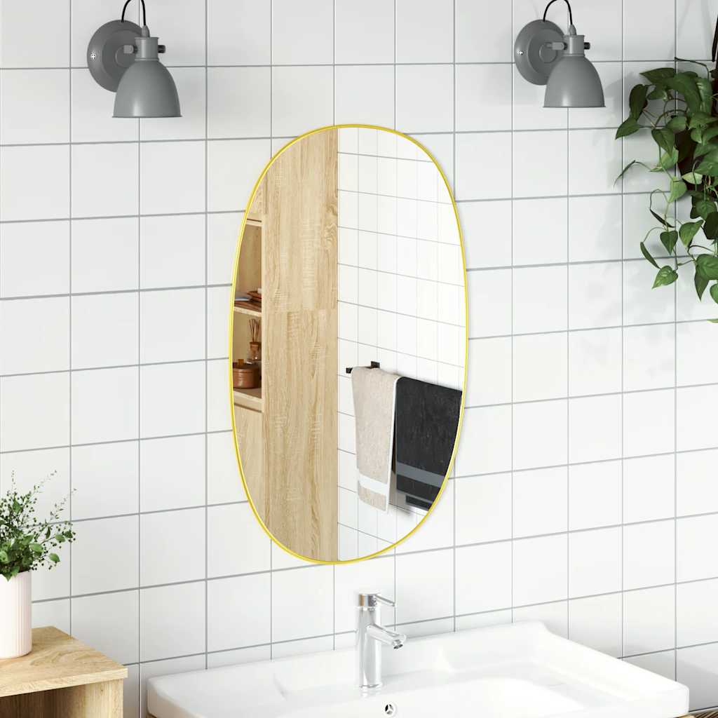 Miroir mural vidaxl 70x45 cm de couleur or