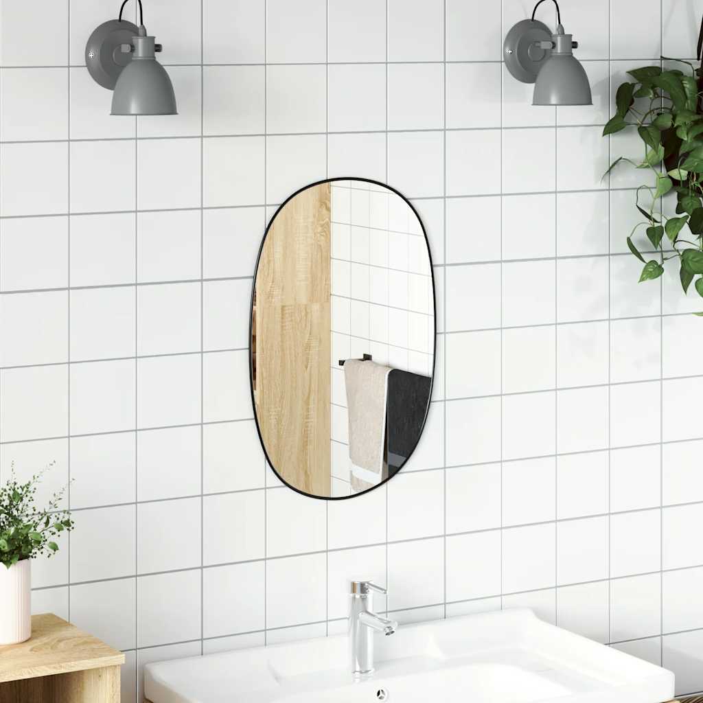 VidaXL Miroir mural 50x35 cm noir