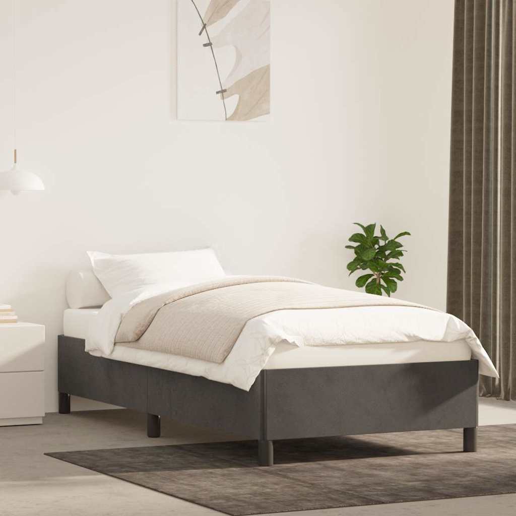 Vidaxl bedframe zonder matras 90x200 cm fluweel donkergrijs