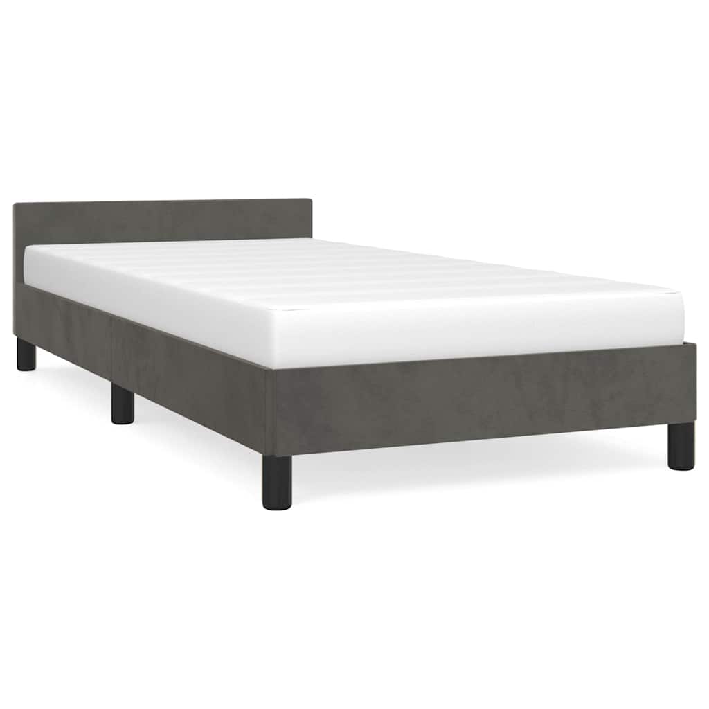 Vidaxl bedframe zonder matras 80x200 cm fluweel donkergrijs