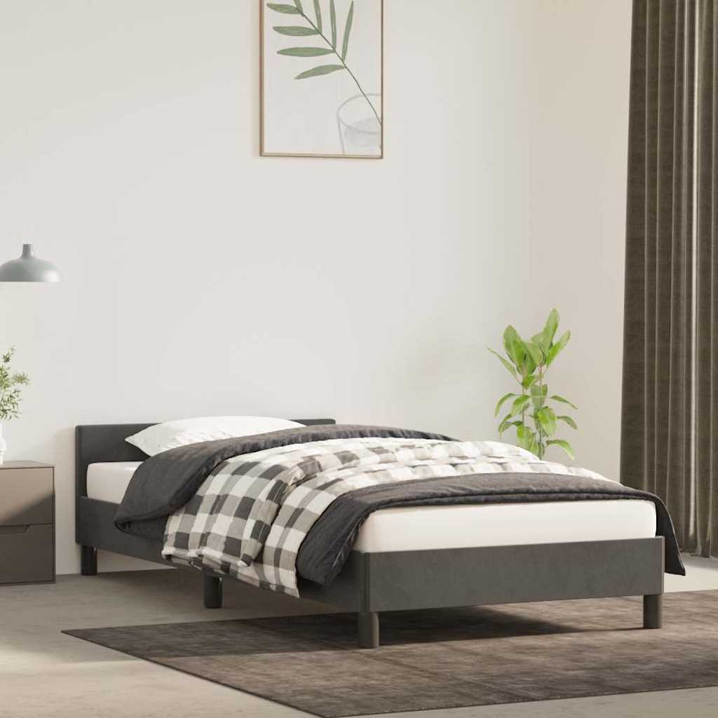 Vidaxl bedframe zonder matras 80x200 cm fluweel donkergrijs