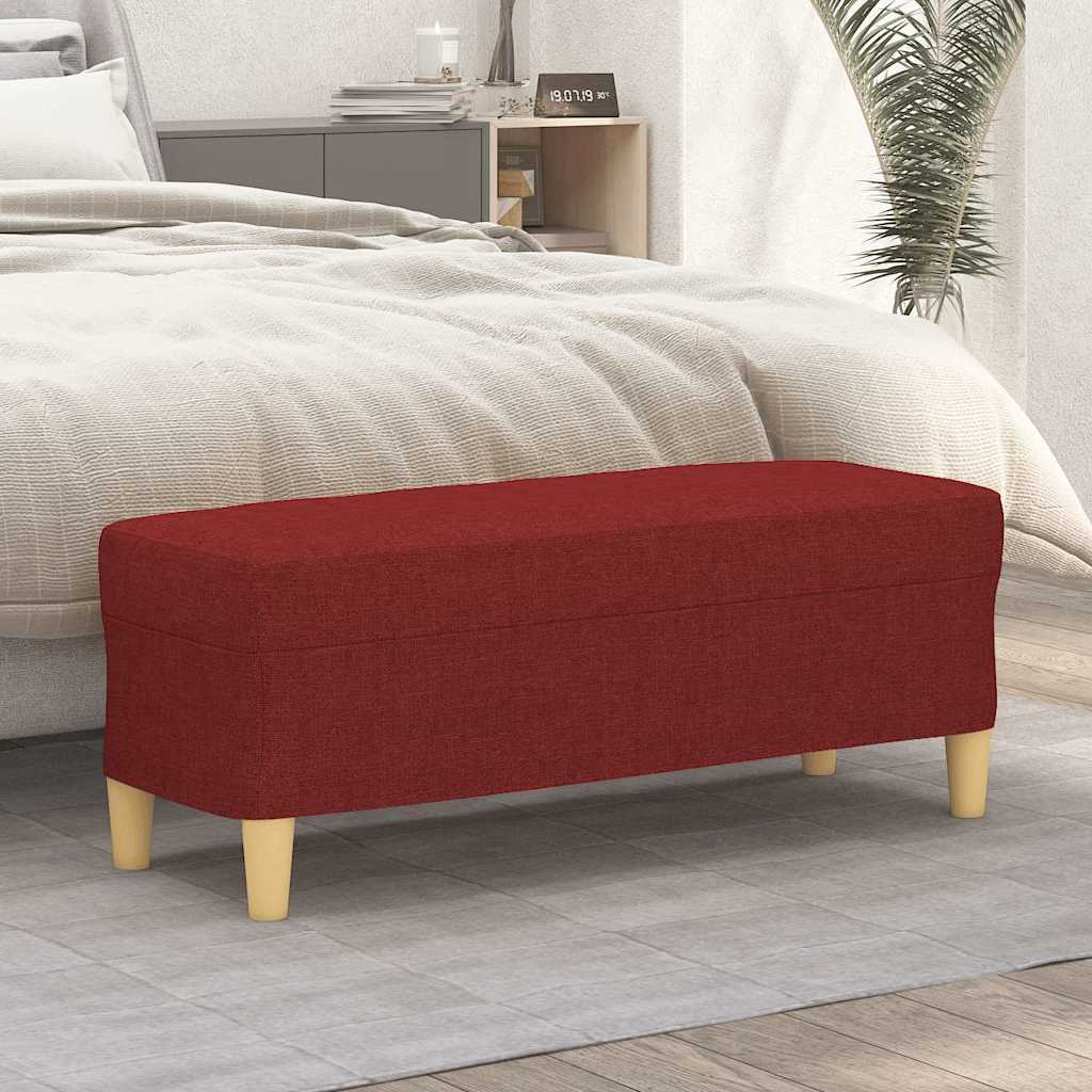 Vidaxl bankje 100x35x41 cm stof wijnrood