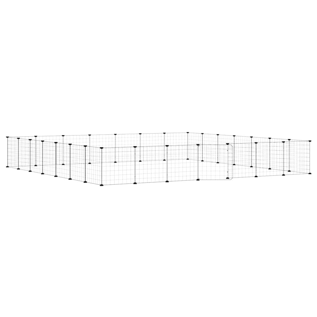 Vidaxxl cage pour animaux avec porte 28 panneaux 35x35 cm acier noir