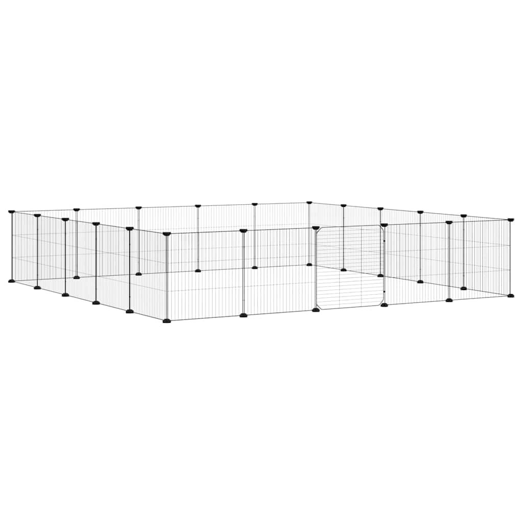 VidaXL cage pour animaux de compagnie avec porte 20 panneaux 35x35 cm acier noir
