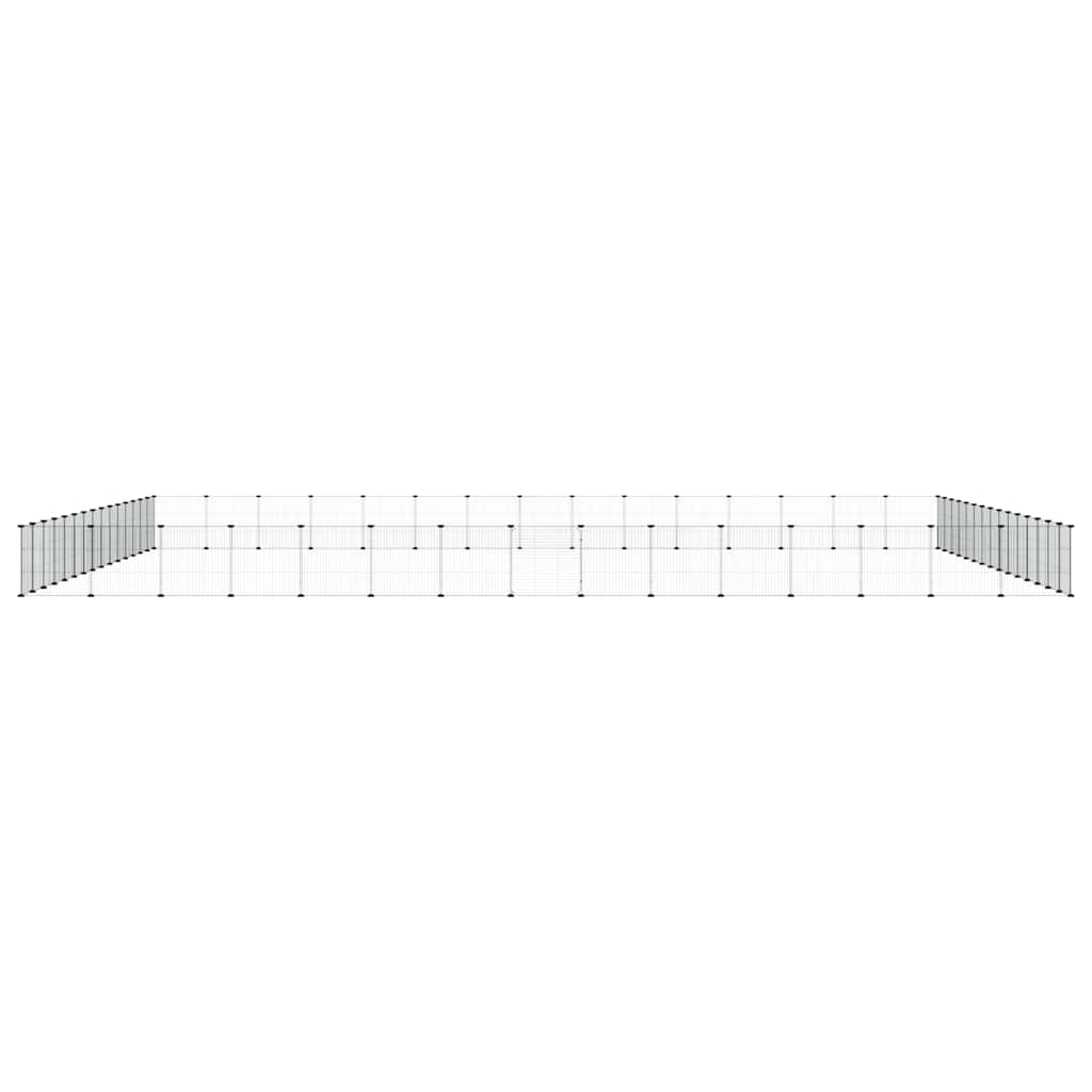 Cage pour animaux de compagnie vidaxl avec porte 60 panneaux 35x35 cm en acier noir