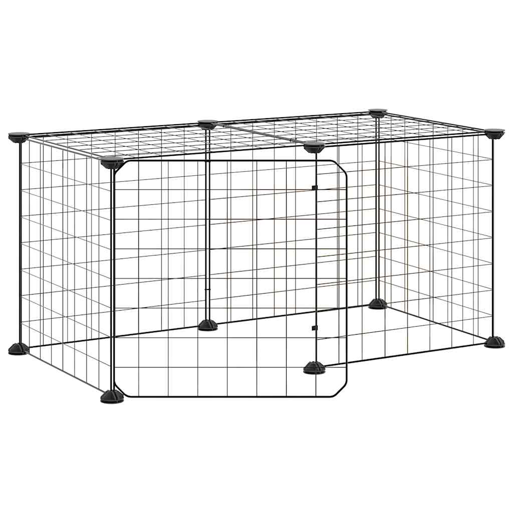 Vidaxl Petts Cage avec porte 8 panneaux 35x35 cm en acier noir
