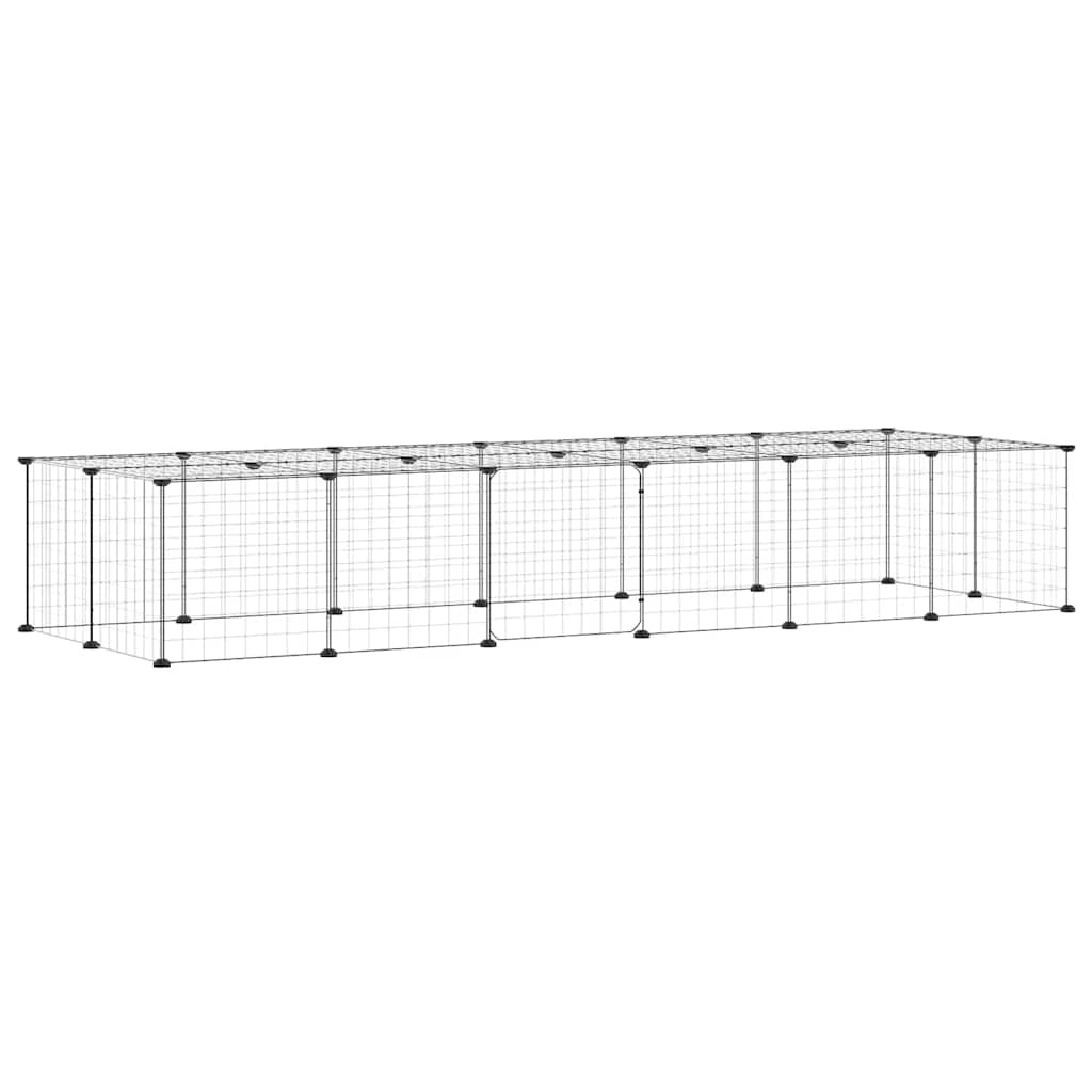 Vidaxxl cage pour animaux avec porte 28 panneaux 35x35 cm acier noir
