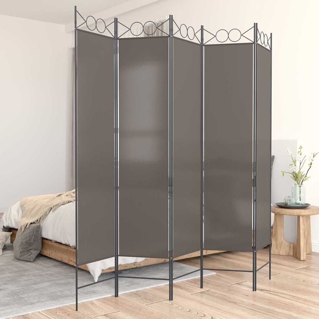Vidaxl kamerscherm met 5 panelen 300x200 cm stof antracietkleurig