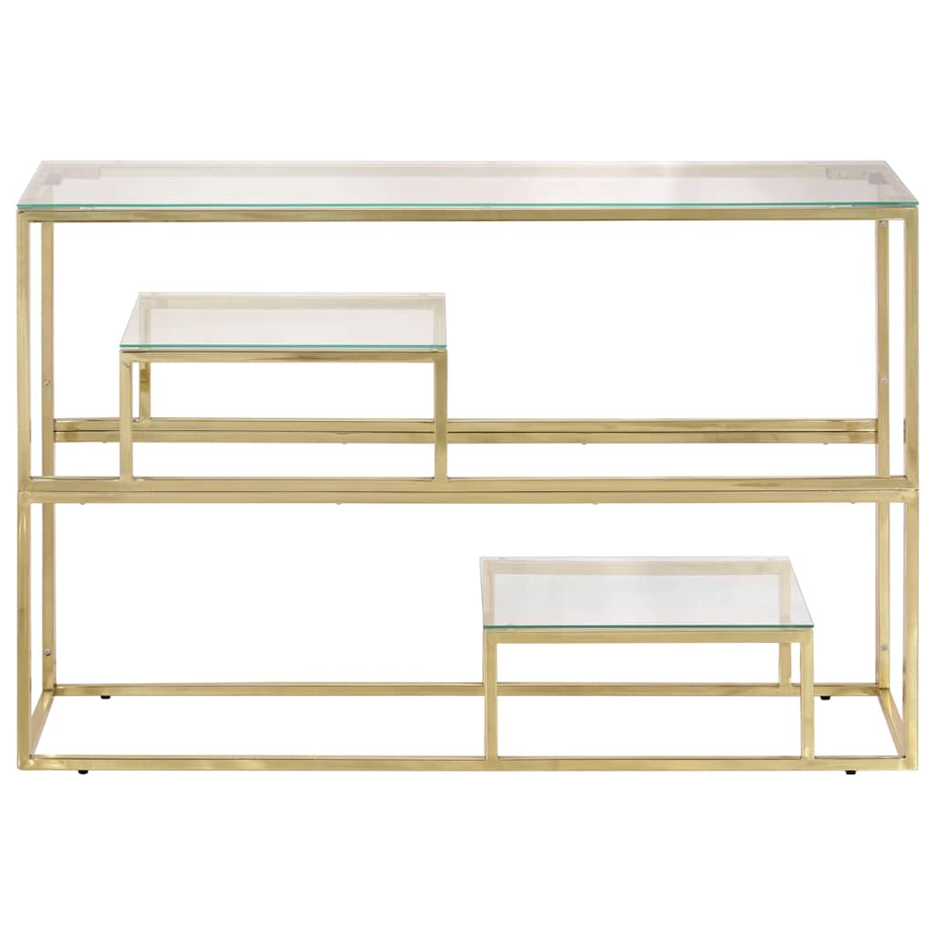 Vidaxl wandtafel roestvrijstaal en gehard glas goudkleurig