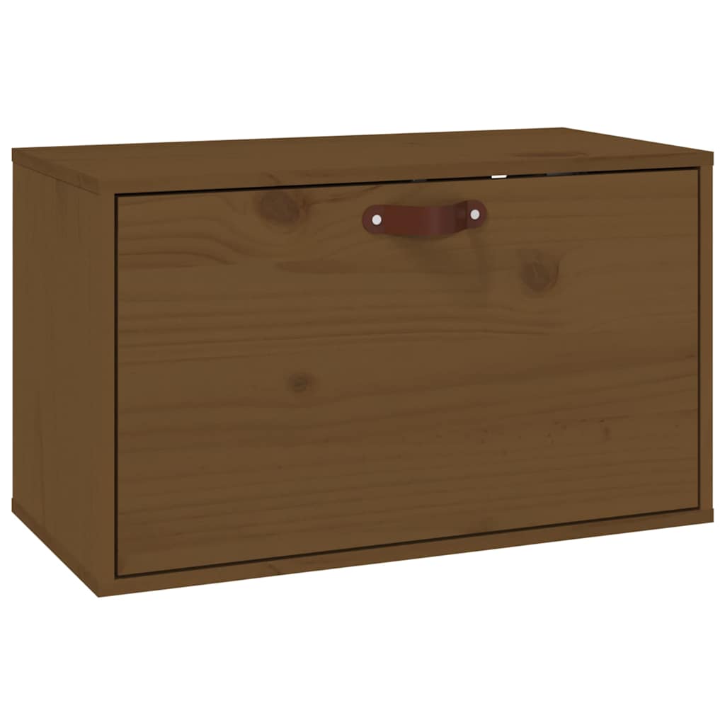 Vidaxl wandkast 60x30x35 cm massief grenenhout honingbruin