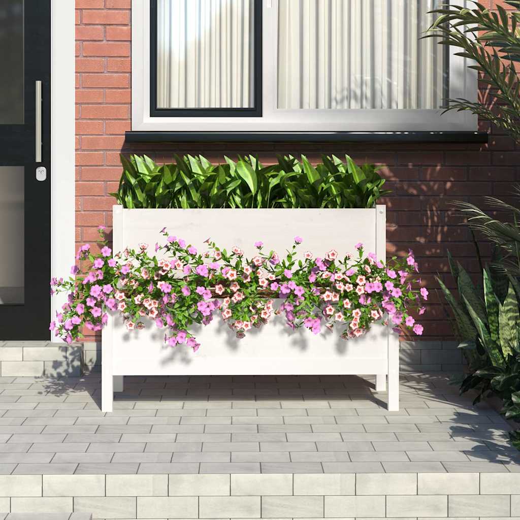 Boîte de planification Vidaxl 110x84x75 cm Pine solide blanc