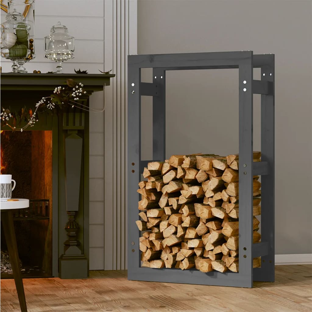 Cheminée vidaxl 60 x 25 x 100 cm de pin solide gris