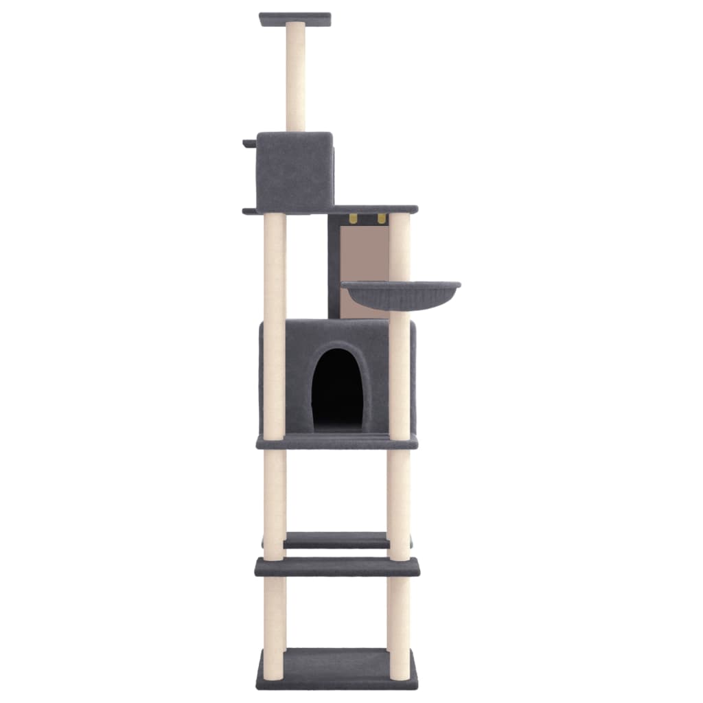 Vidaxl meuble pour chat avec griffoirs en sisal 201 cm gris foncé