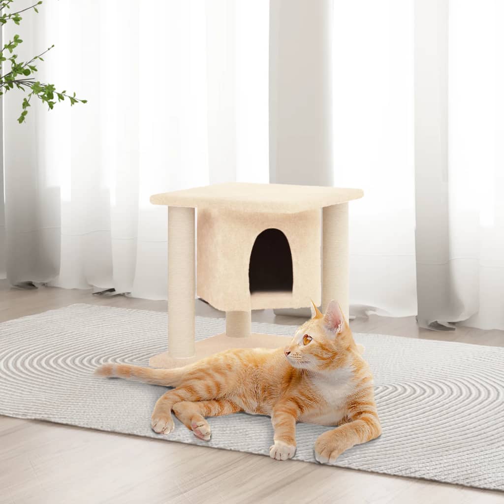 Vidaxl Cat Furniture avec Sisal Scratch Posts 37 cm Crème -Colored