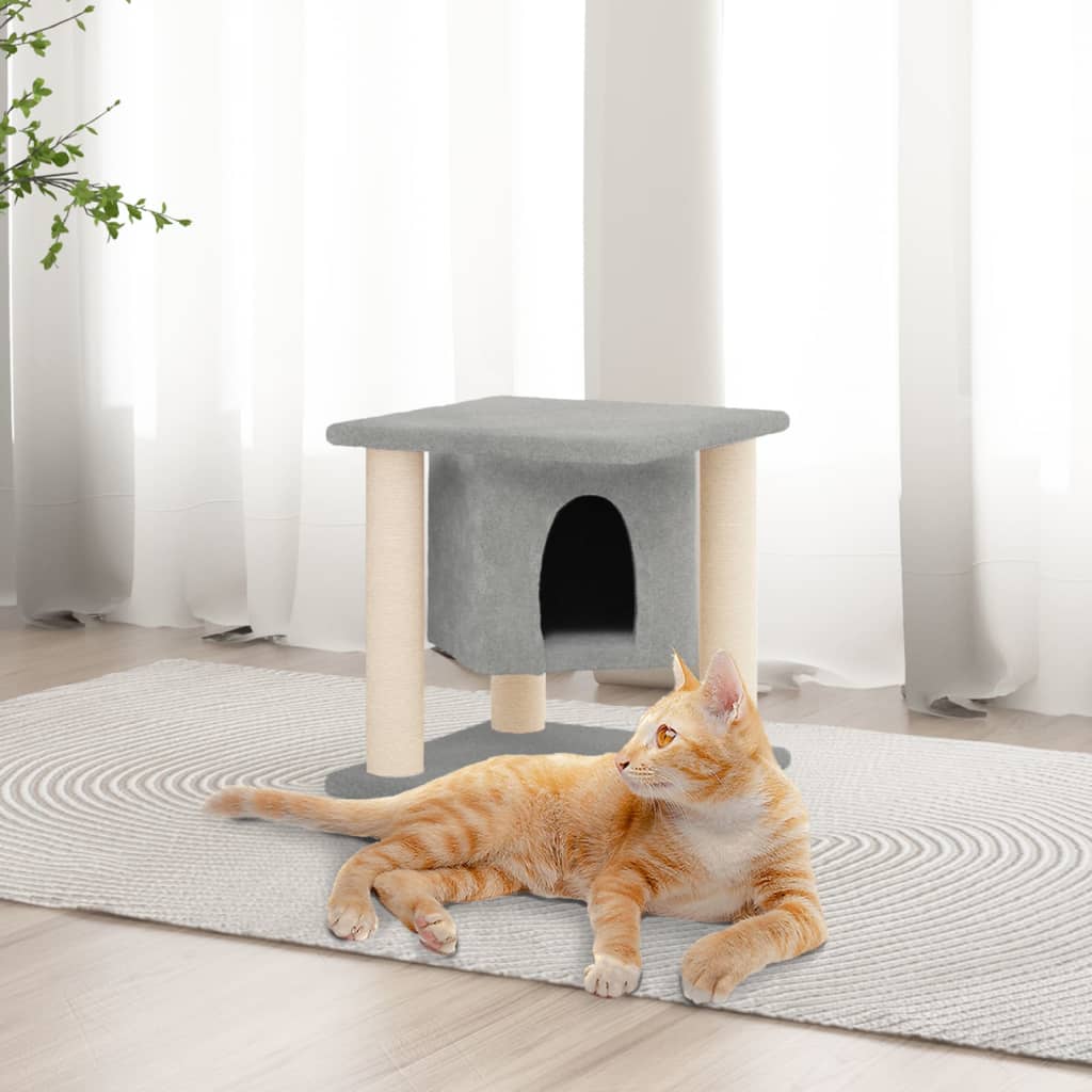 Vidaxl Cat Furniture avec Sisal Scratch Posts 37 cm Gris clair