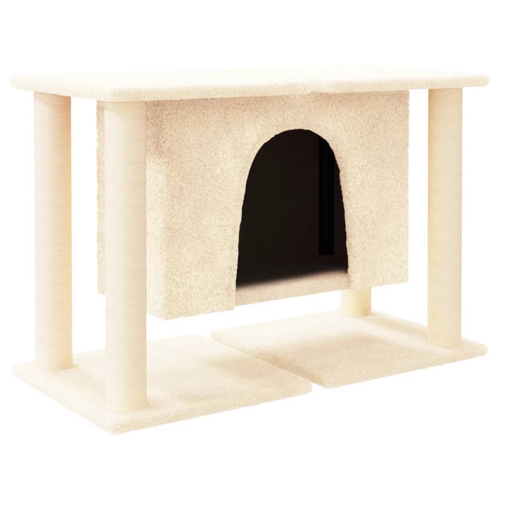 Vidaxl meuble pour chat avec griffoirs en sisal 50 cm couleur crème