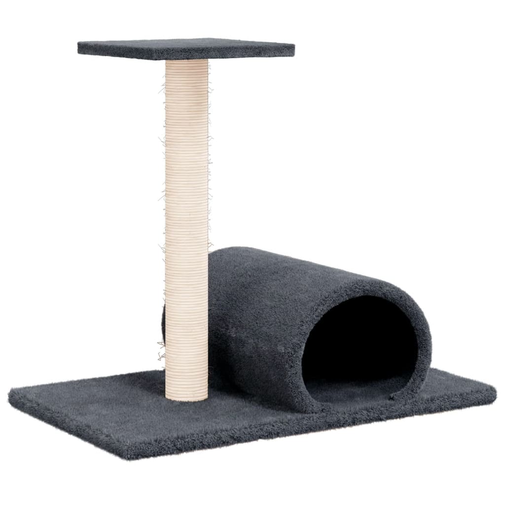 Meubles de chat vidaxl avec tunnel 60x34.5x50 cm gris foncé