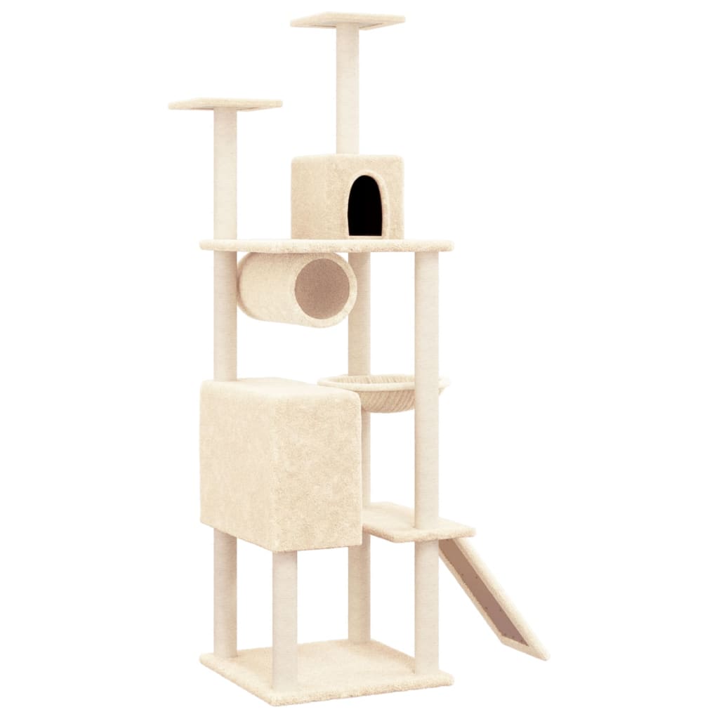Vidaxl meuble pour chat avec griffoirs en sisal 168 cm couleur crème