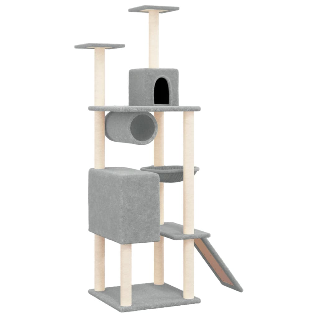 Vidaxl Cat Meubles avec Sisal Scratch Posts 168 cm Gris clair