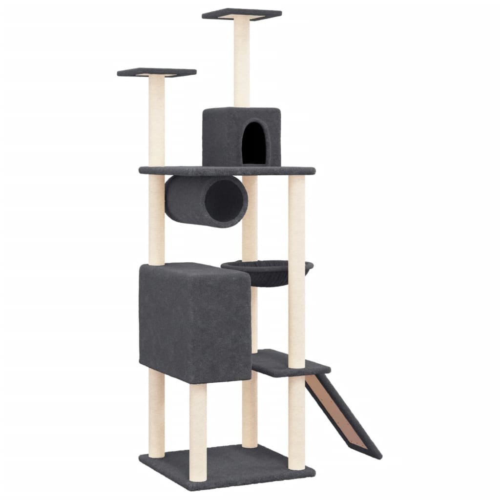 Vidaxl meuble pour chat avec griffoirs en sisal 168 cm gris foncé
