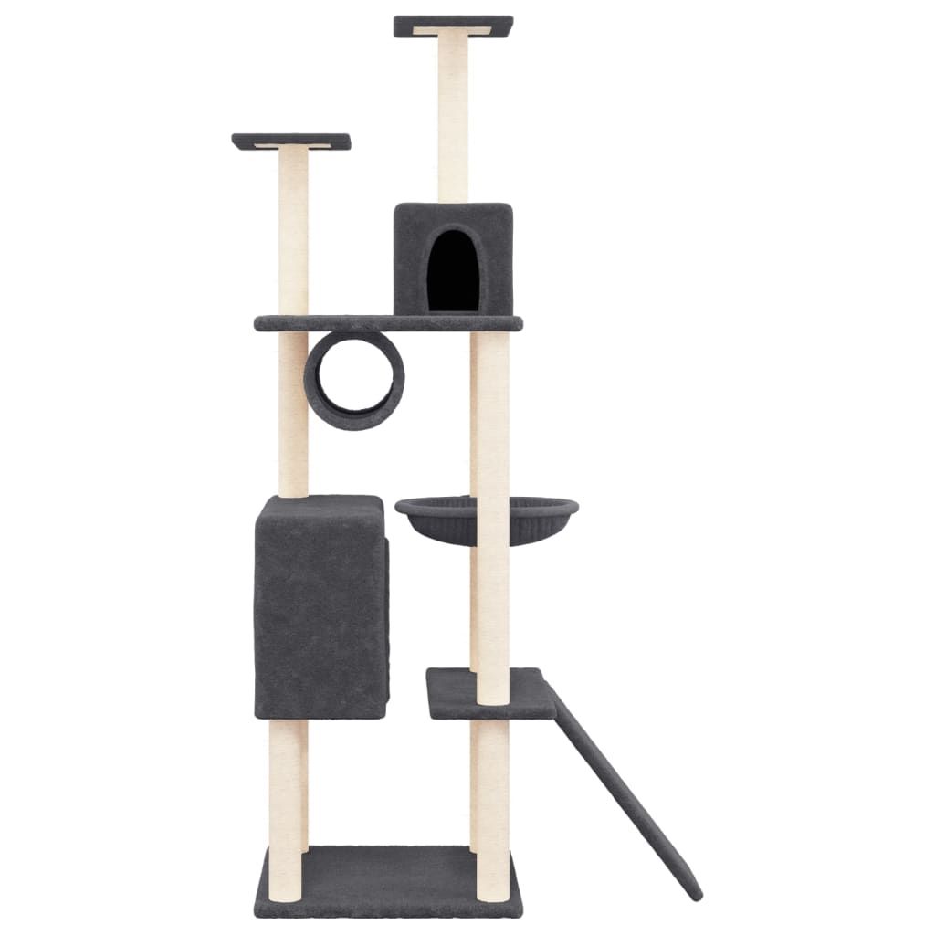 Vidaxl meuble pour chat avec griffoirs en sisal 168 cm gris foncé