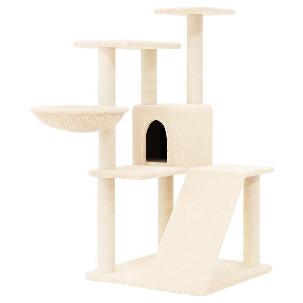 Vidaxl meuble pour chat avec griffoirs en sisal 94 cm couleur crème