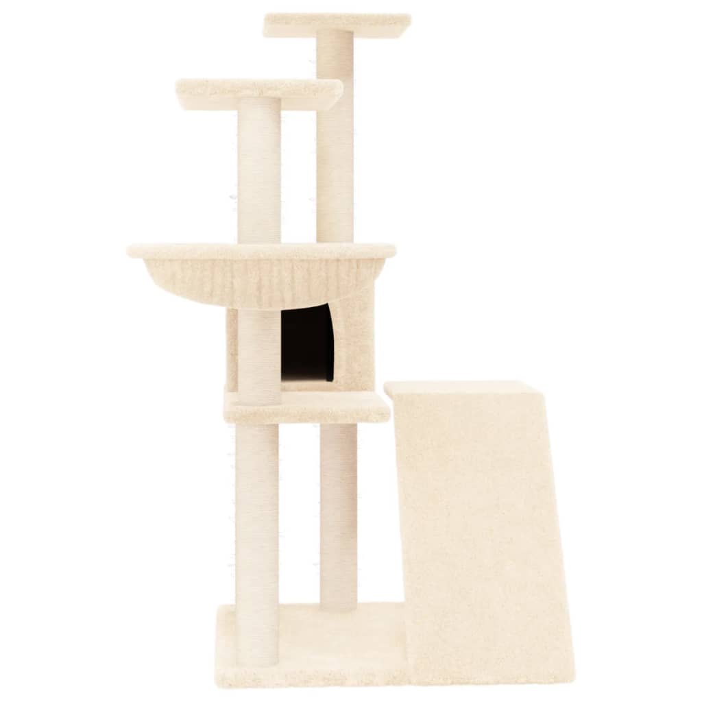 Vidaxl meuble pour chat avec griffoirs en sisal 94 cm couleur crème