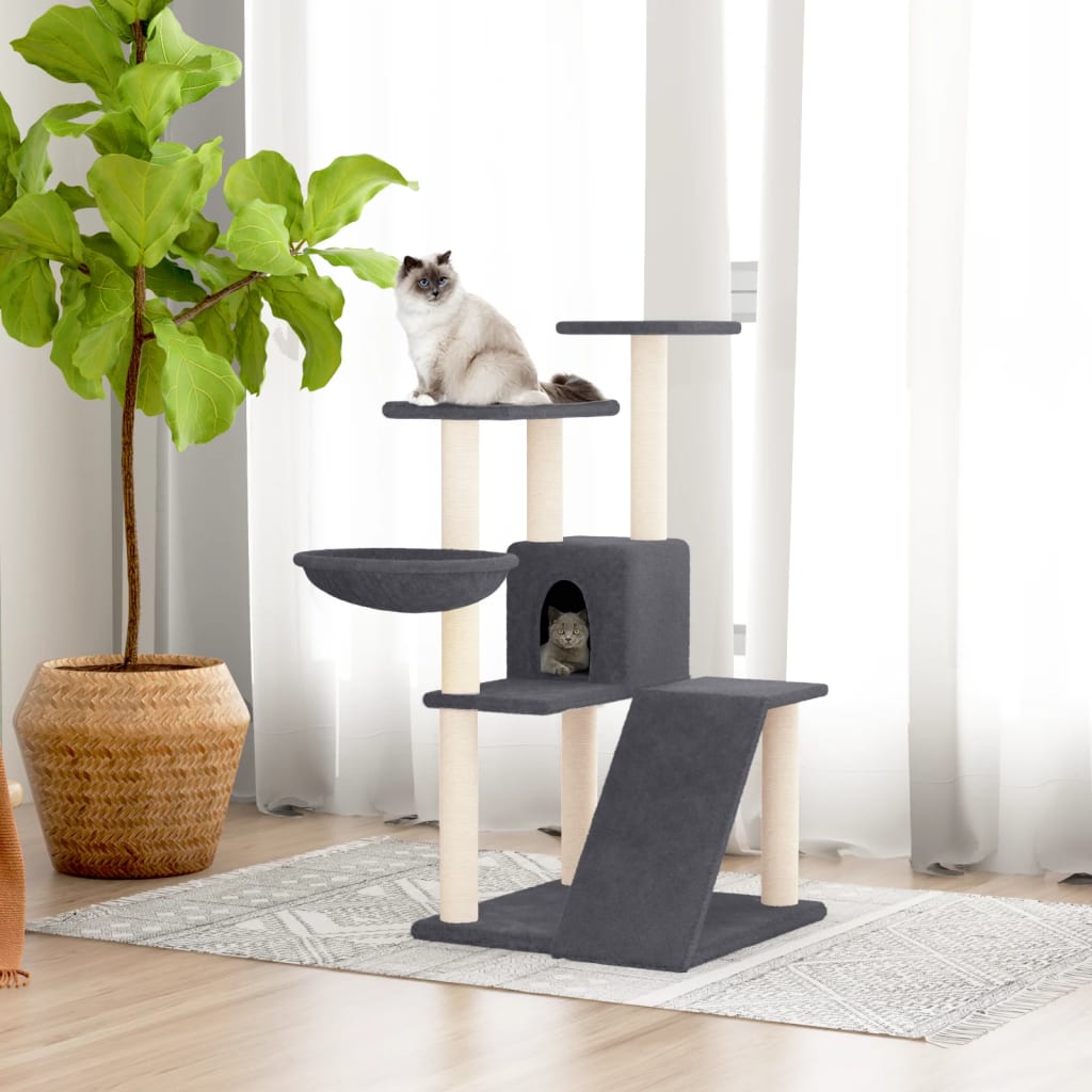 Vidaxl meuble pour chat avec griffoirs en sisal 94 cm gris foncé