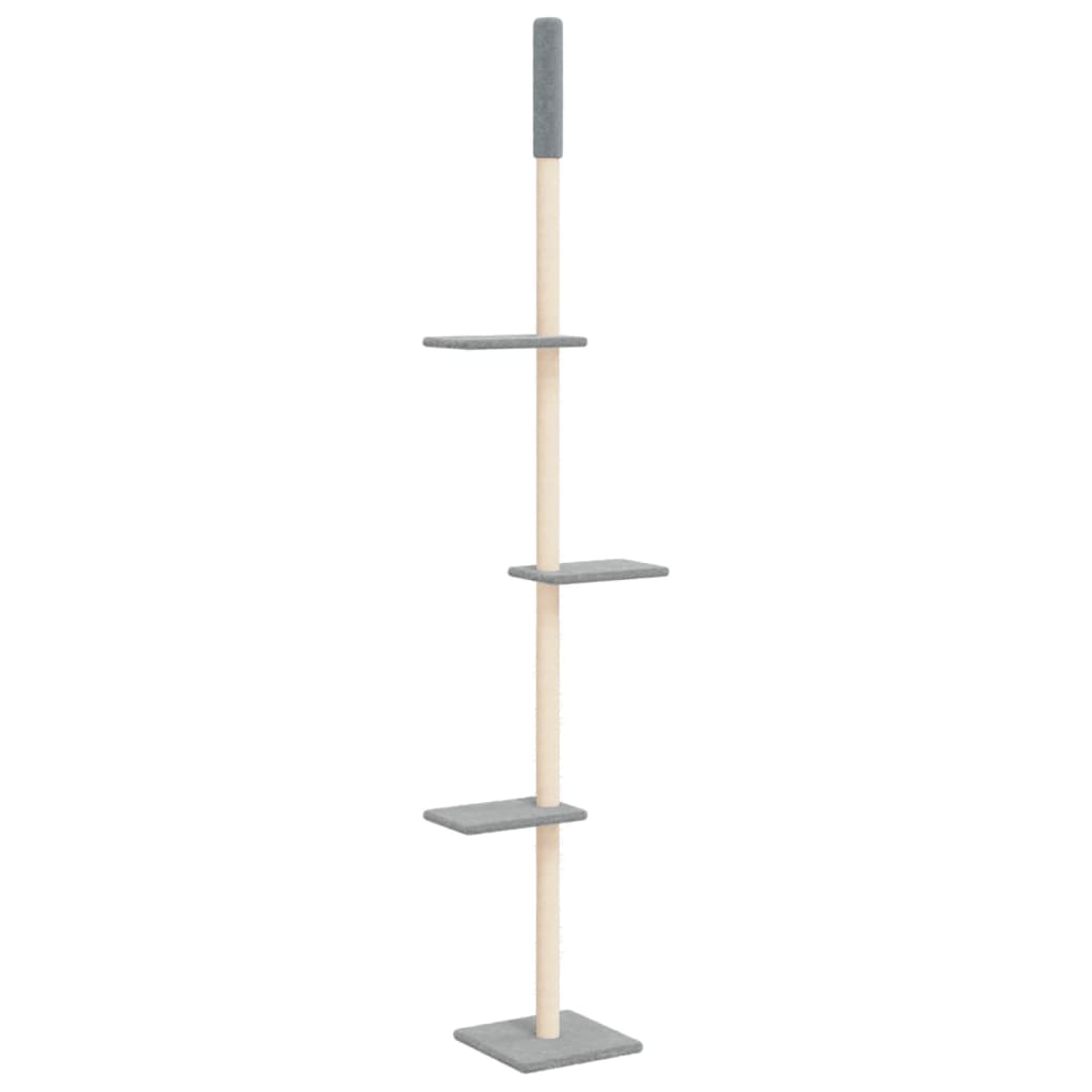 Vidaxxl meuble pour chat du sol au plafond 267,5-297,5 cm gris clair