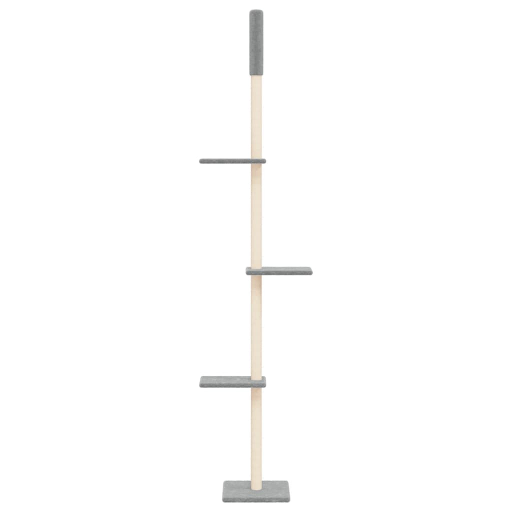 Vidaxxl meuble pour chat du sol au plafond 267,5-297,5 cm gris clair