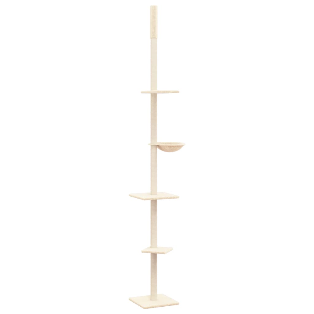 Vidaxxl meuble pour chat du sol au plafond 263,5-289,5 cm couleur crème