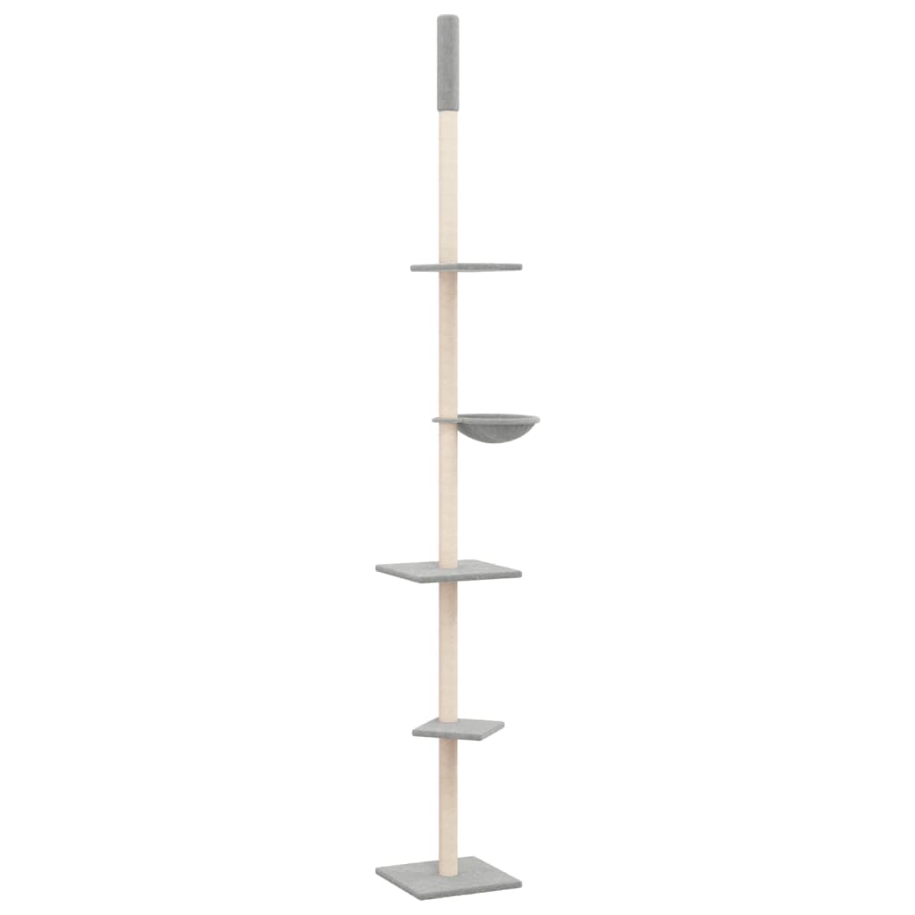 Vidaxxl meuble pour chat du sol au plafond 263,5-289,5 cm gris clair