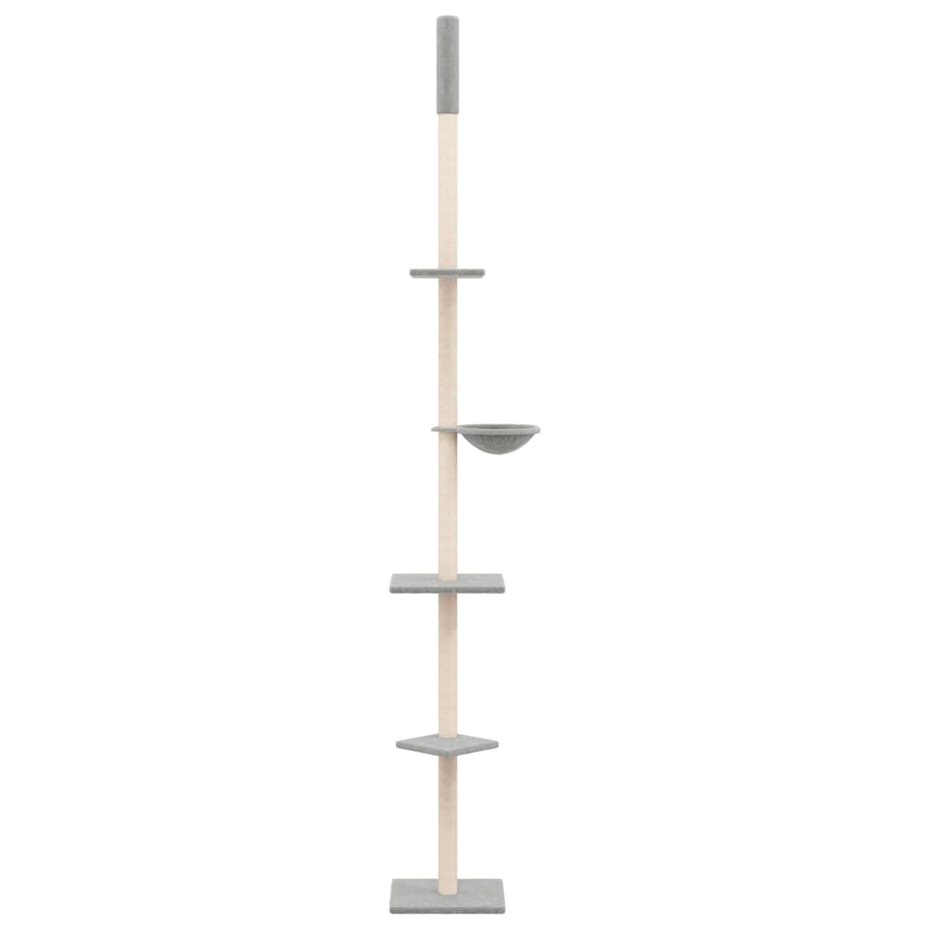 Vidaxxl meuble pour chat du sol au plafond 263,5-289,5 cm gris clair