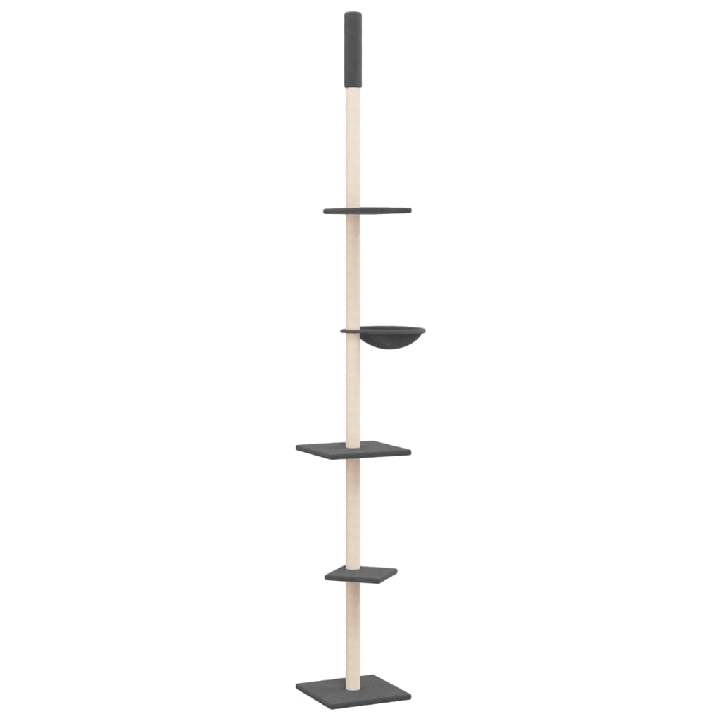Vidaxxl meuble pour chat du sol au plafond 263,5-289,5 cm gris foncé