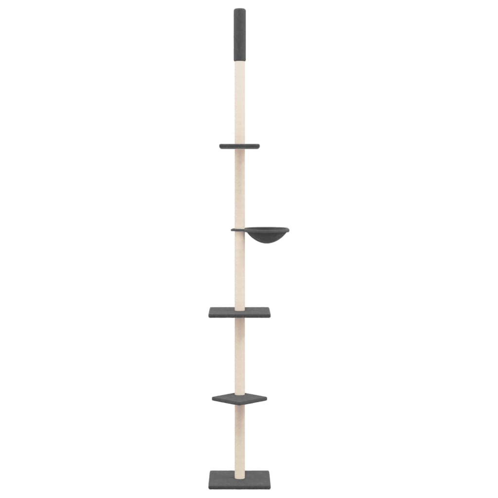 Vidaxxl meuble pour chat du sol au plafond 263,5-289,5 cm gris foncé