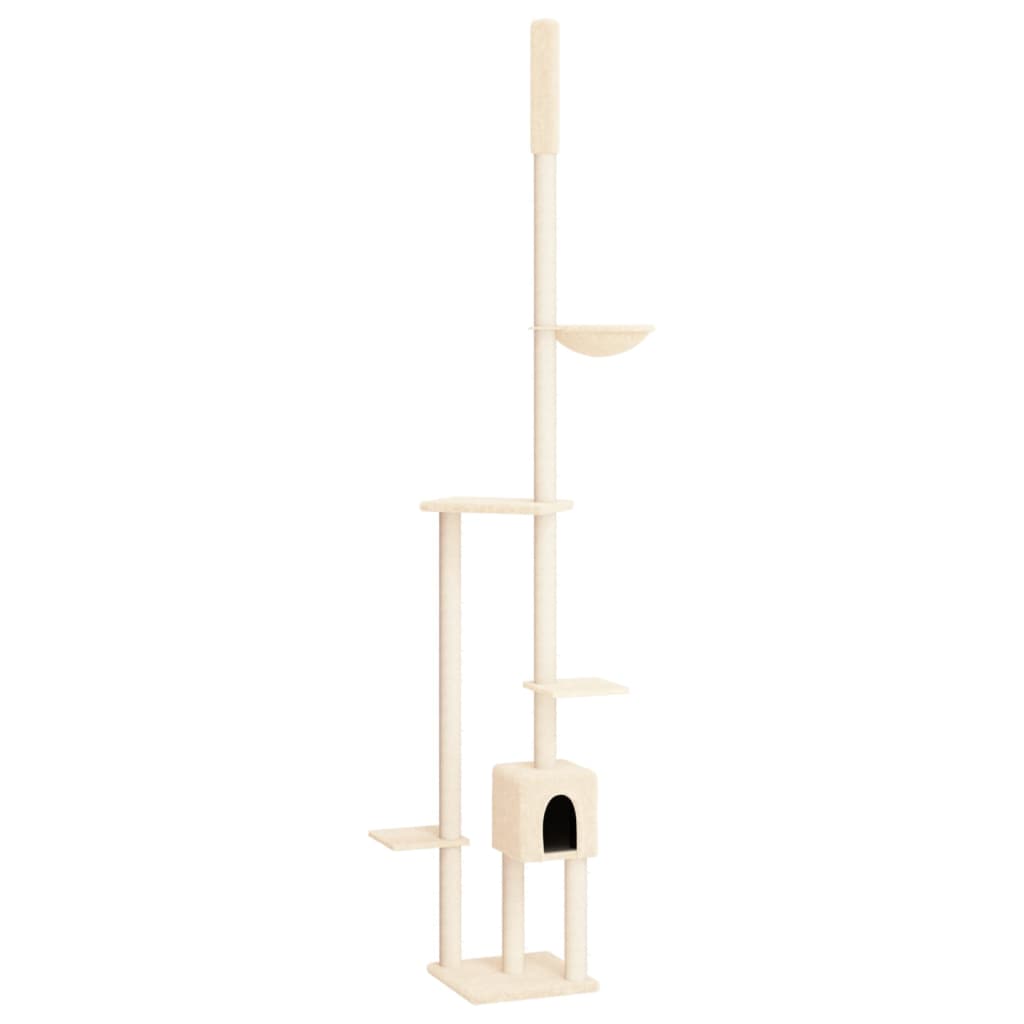 Vidaxxl meuble pour chat du sol au plafond 258,5-284,5 cm couleur crème
