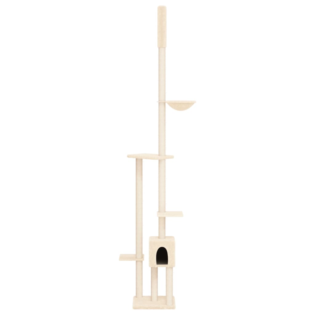 Vidaxxl meuble pour chat du sol au plafond 258,5-284,5 cm couleur crème