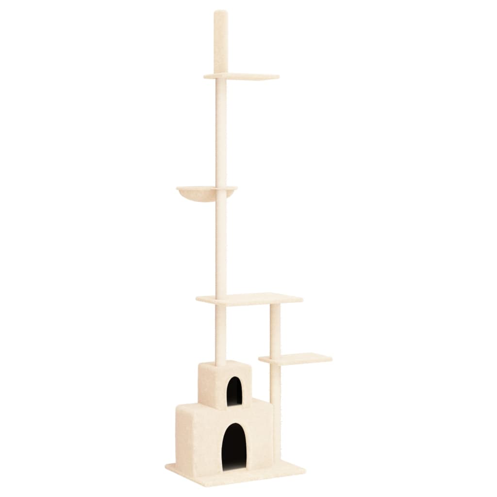 Vidaxxl meuble pour chat du sol au plafond 250,5-276,5 cm couleur crème