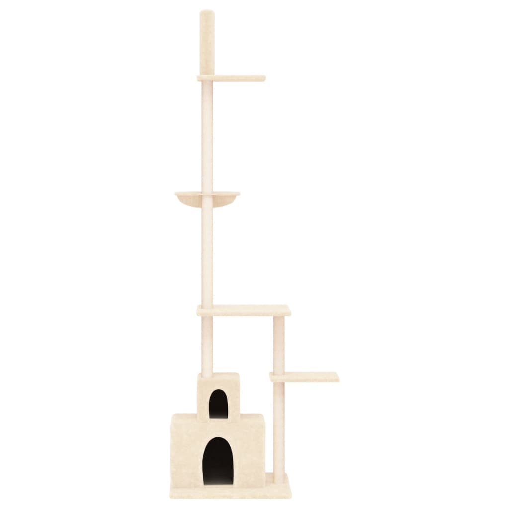 Vidaxxl meuble pour chat du sol au plafond 250,5-276,5 cm couleur crème