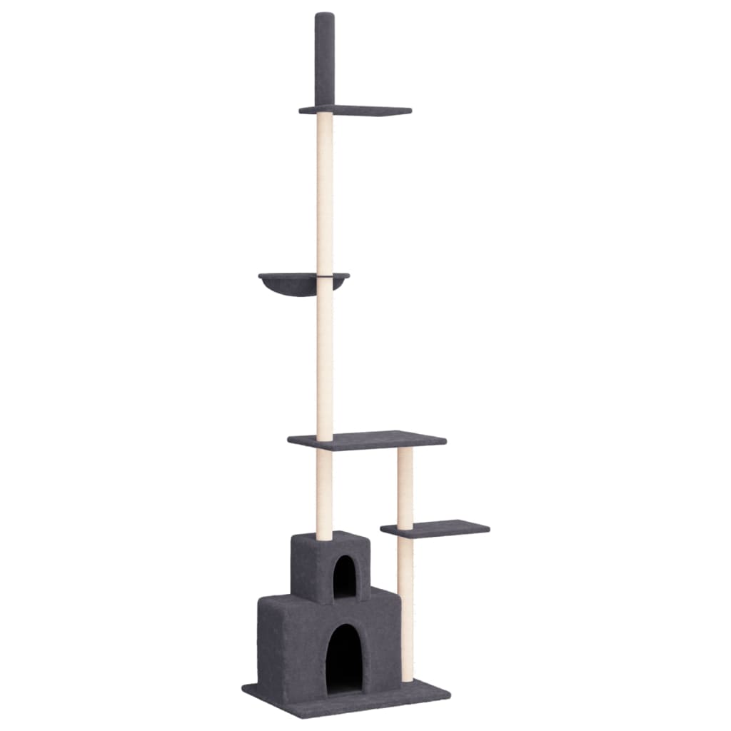 Vidaxxl meuble pour chat du sol au plafond 250,5-276,5 cm gris foncé