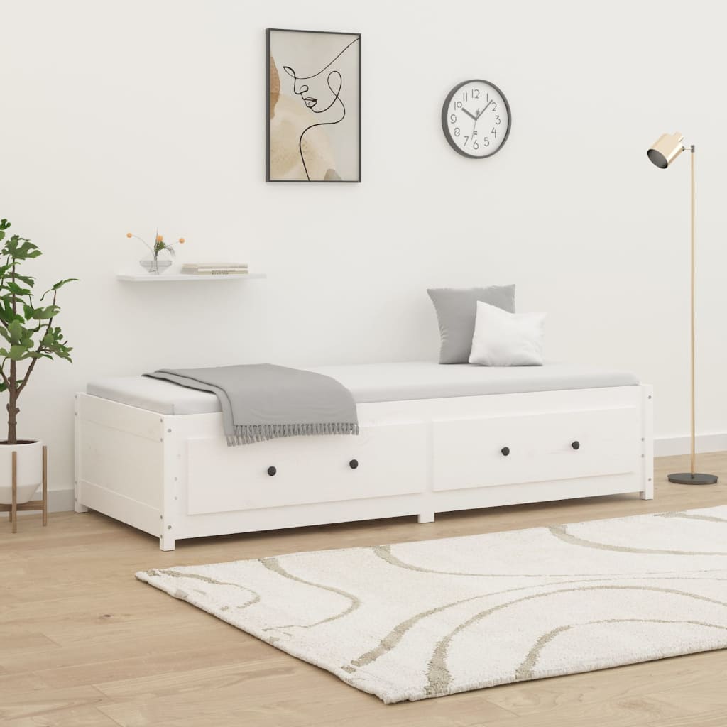 Vidaxl slaapbank zonder matras 90x200 cm massief grenenhout wit