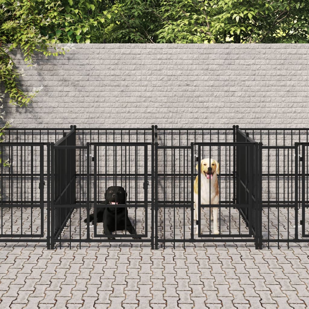 Vidaxl CHIn de chien pour l'extérieur de 11,26 m² en acier