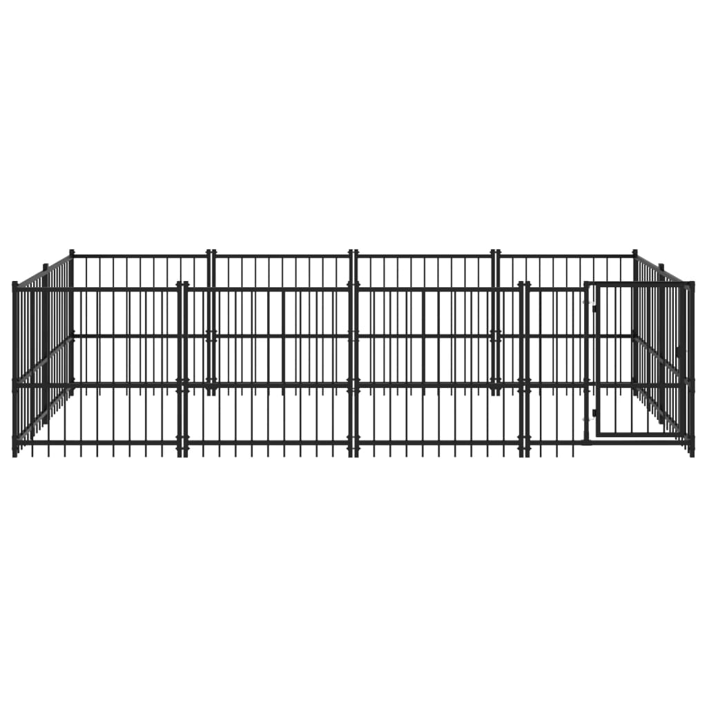 Vidaxl Chienne de chien pour l'extérieur de 7,51 m² en acier