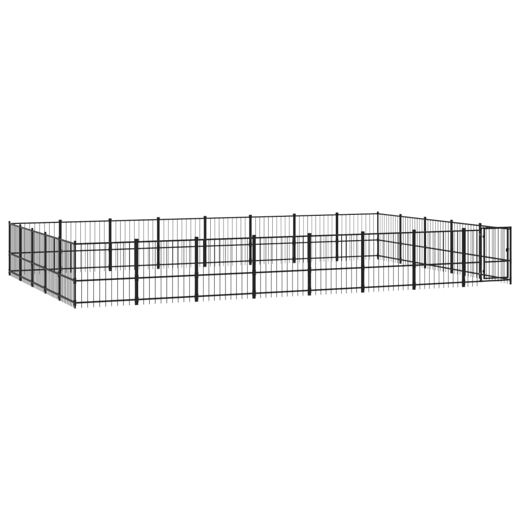 Vidaxl Chienne de chien pour l'extérieur de 37,64 m² en acier