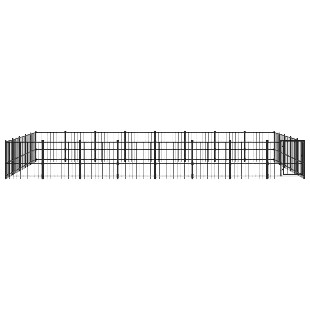 Vidaxl Chienne de chien pour l'extérieur de 37,64 m² en acier