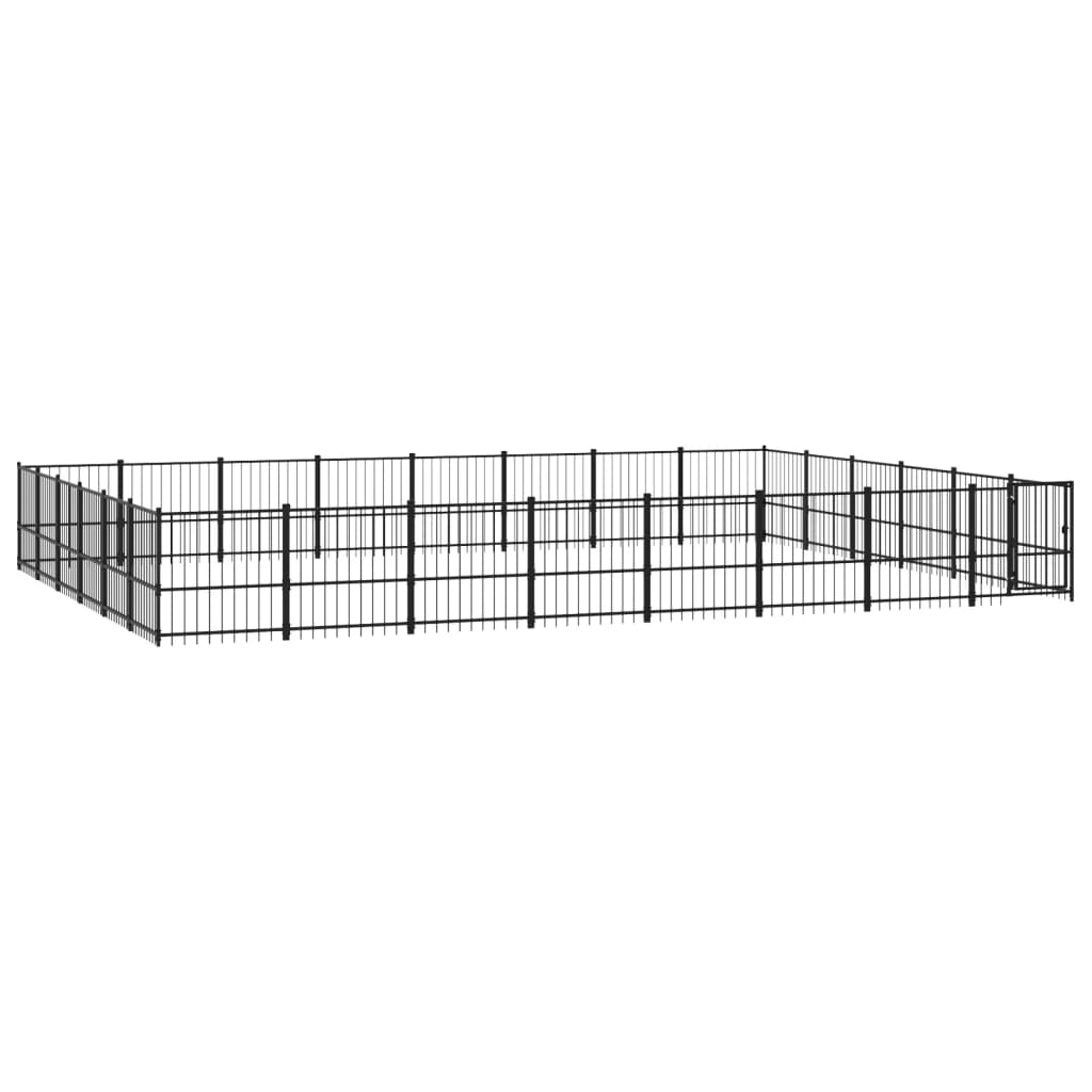 Vidaxl Chienne de chien pour l'extérieur de 45,16 m² en acier
