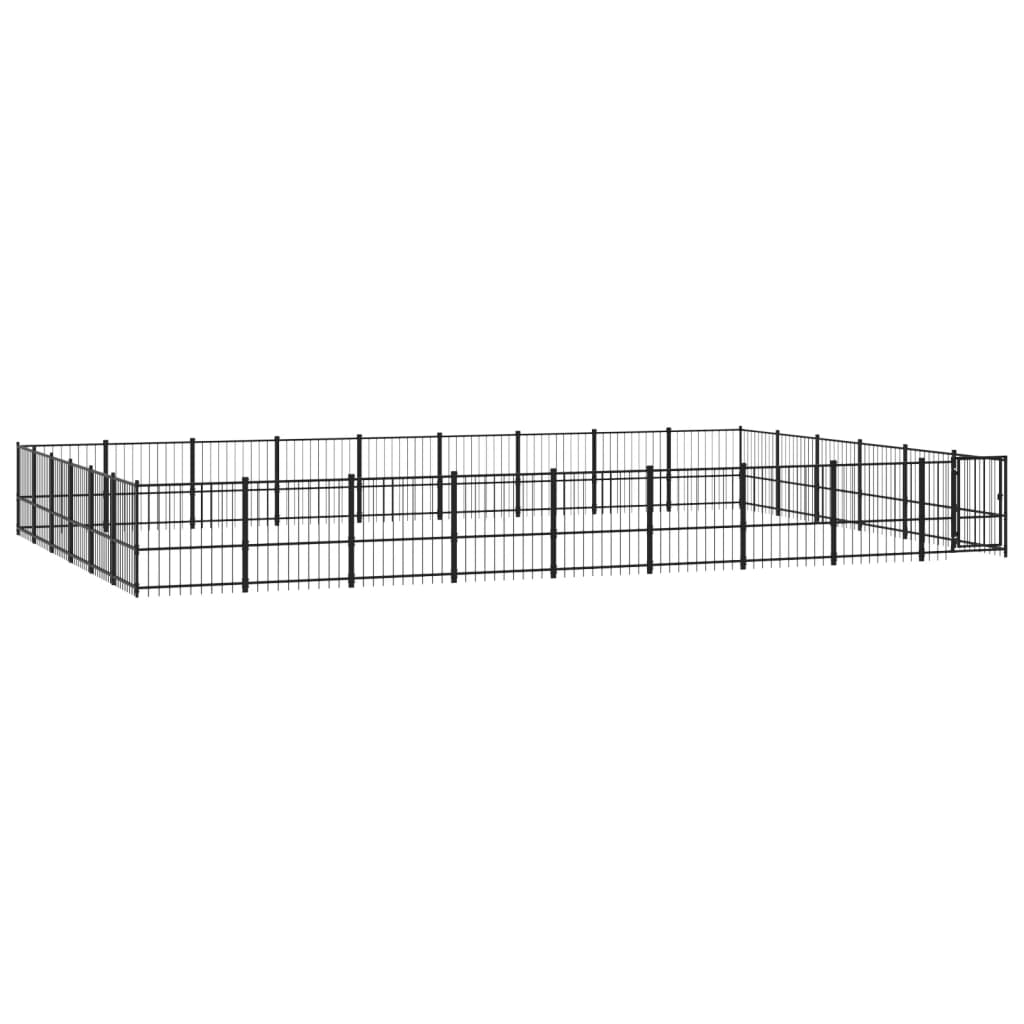 Vidaxl Dog Kennel pour l'extérieur de 50,81 m² en acier