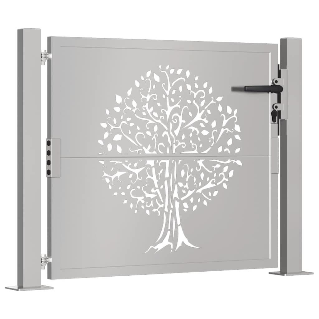 Vidaxl poort 105x105 cm conception d'arbre Cortenstaal